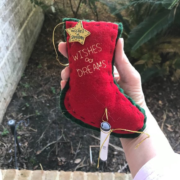 Wishes & Dreams Christmas Stocking Ornament VTG - Picture 7 of 9